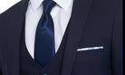TRAVIS BENETTI Antoine Slim Waistcoat Navy Navy model front view