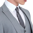 TRAVIS BENETTI Antoine Silver Slim Fit Waistcoat SILVER model front view