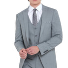 TRAVIS BENETTI Antoine Silver Slim Fit Waistcoat SILVER front view