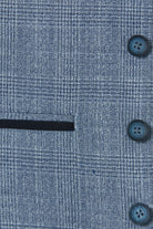 Benetti Boyswear Boys Philip Blue Check Waistcoat BLUE back view