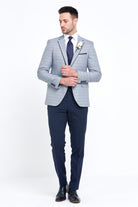 BENETTI Raymond Navy Check Tapered Fit Blazer NAVY front view