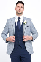 BENETTI Raymond Navy Check Tapered Fit Blazer NAVY detail view