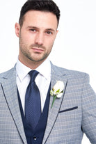 BENETTI Raymond Navy Check Tapered Fit Blazer NAVY back view