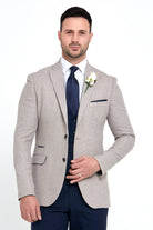BENETTI Simon Tapered Fit Beige Blazer BEIGE front view
