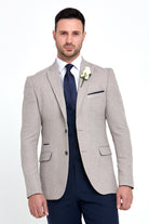 BENETTI Simon Tapered Fit Beige Blazer BEIGE back view