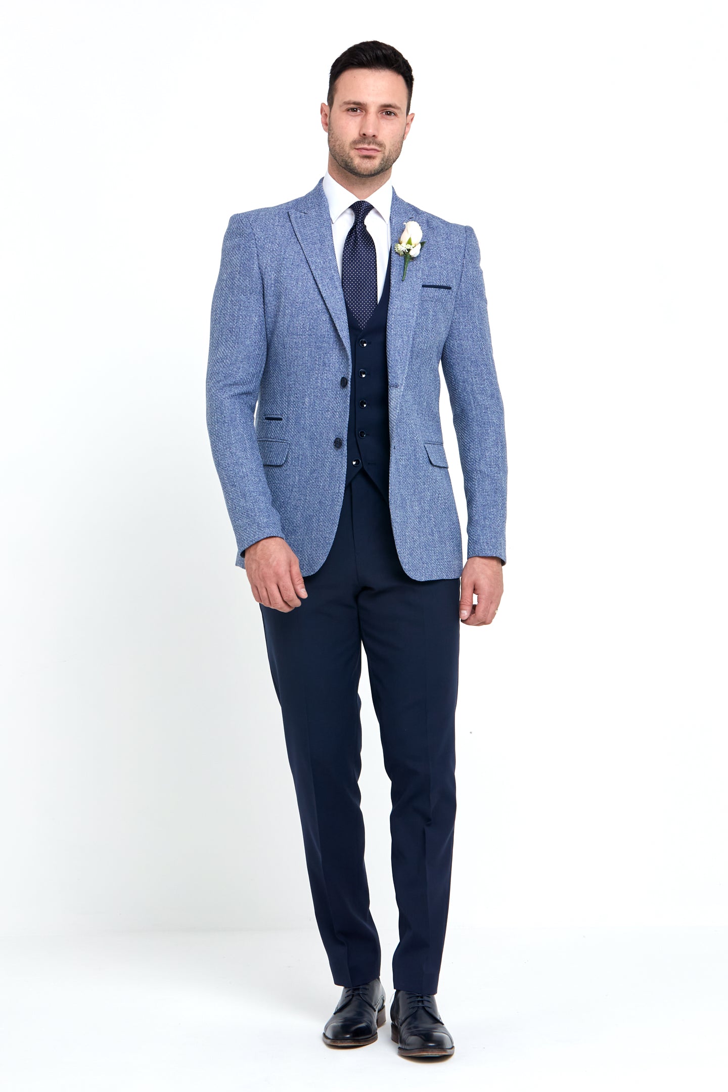 Simon Tapered Fit Blue Blazer-Full front view