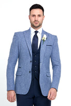 BENETTI Simon Comfort Fit Blue Blazer Blue front view