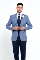 BENETTI Simon Tapered Fit Blue Blazer BLUE back view