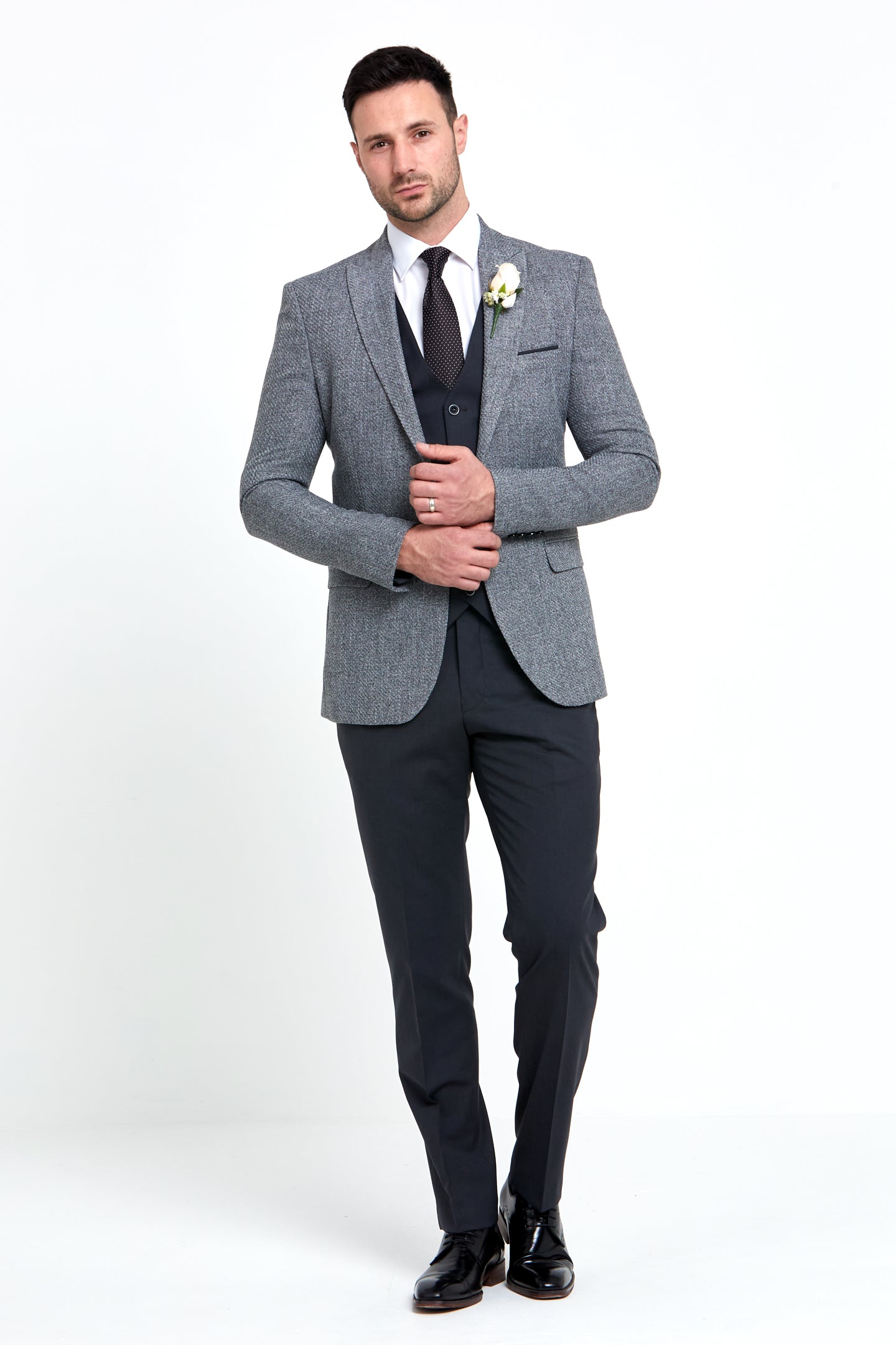 Simon Tapered Fit Charcoal Blazer - Spirit Clothing