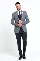 BENETTI Simon Comfort Fit Charcoal Jacket CHARCOAL model front view