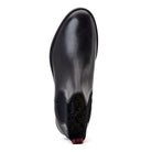 BASE LONDON Carson Black Burnished Chelsea Boot Black back view