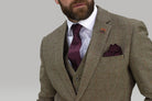 House of Cavani Gaston Sage Tweed Blazer Sage detail view