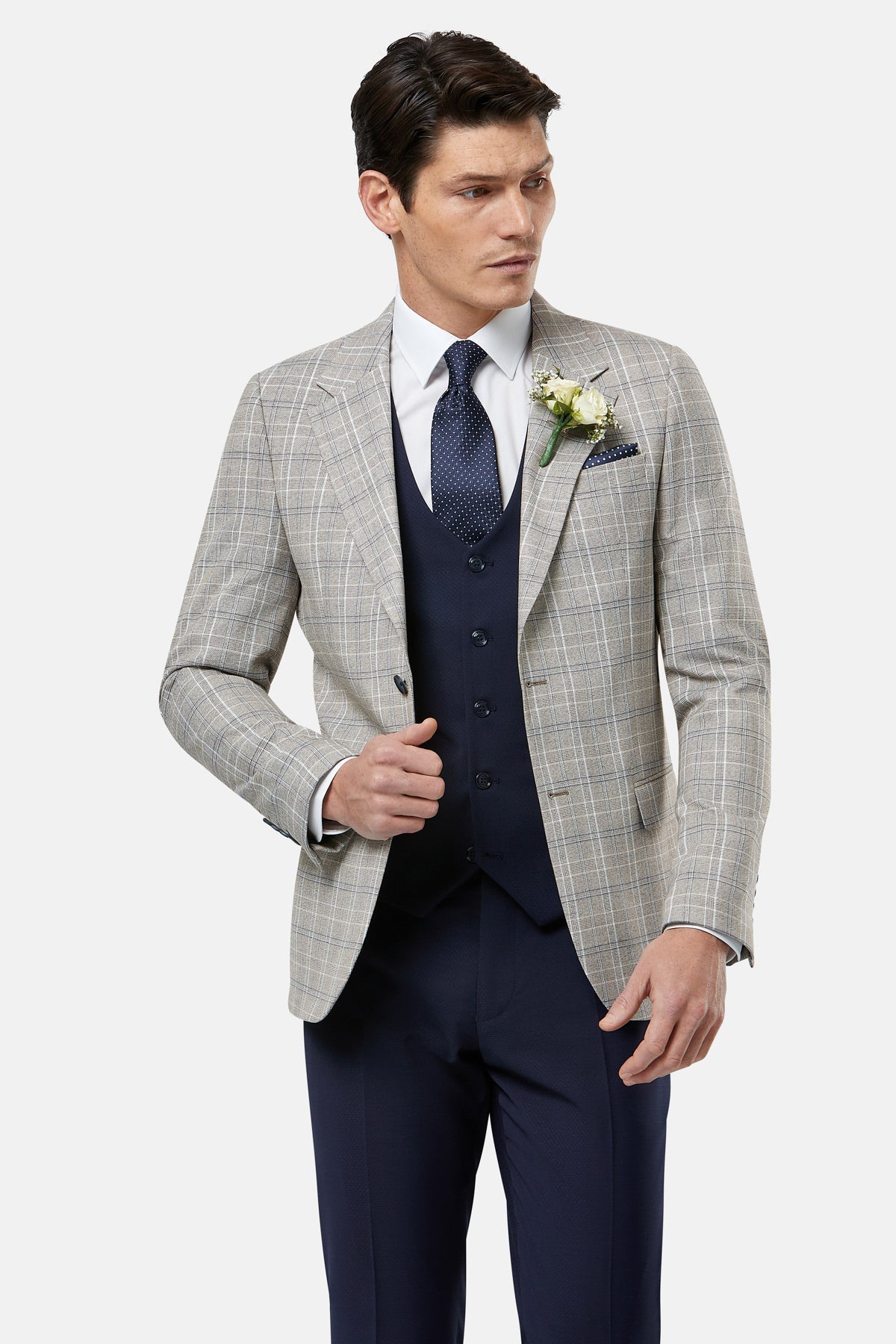 BENETTI Charles Tapered Jacket Stone Stone front view