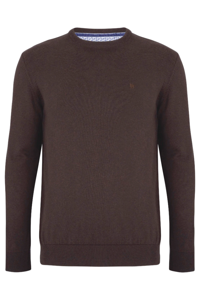 Benetti crew neck jumper front detail