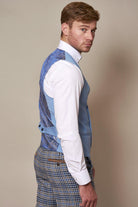 MARC DARCY Kelly Sky Double Breasted Waistcoat SKY detail view