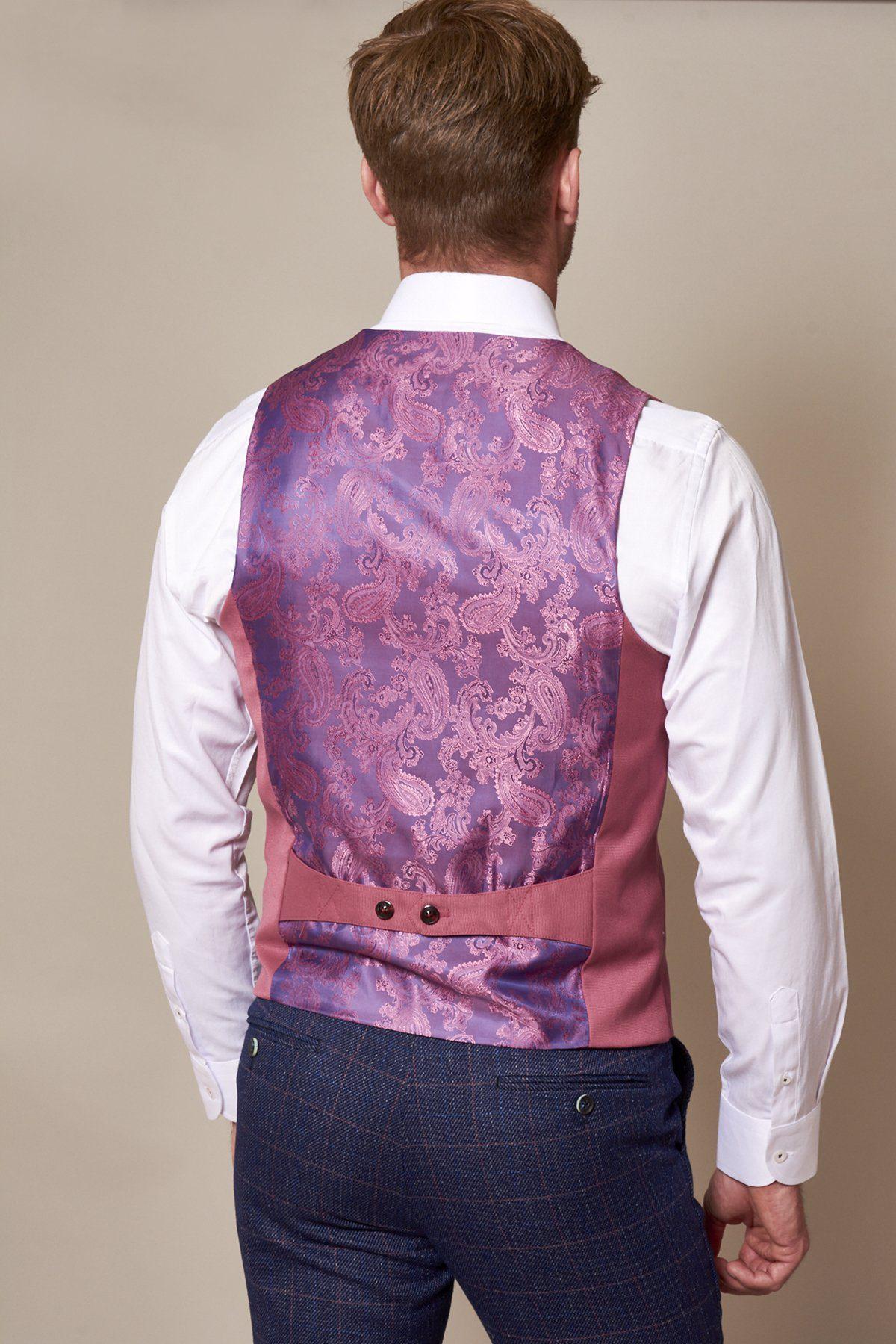 Kelly Double Breasted Pink Waistcoat - Spirit Clothing