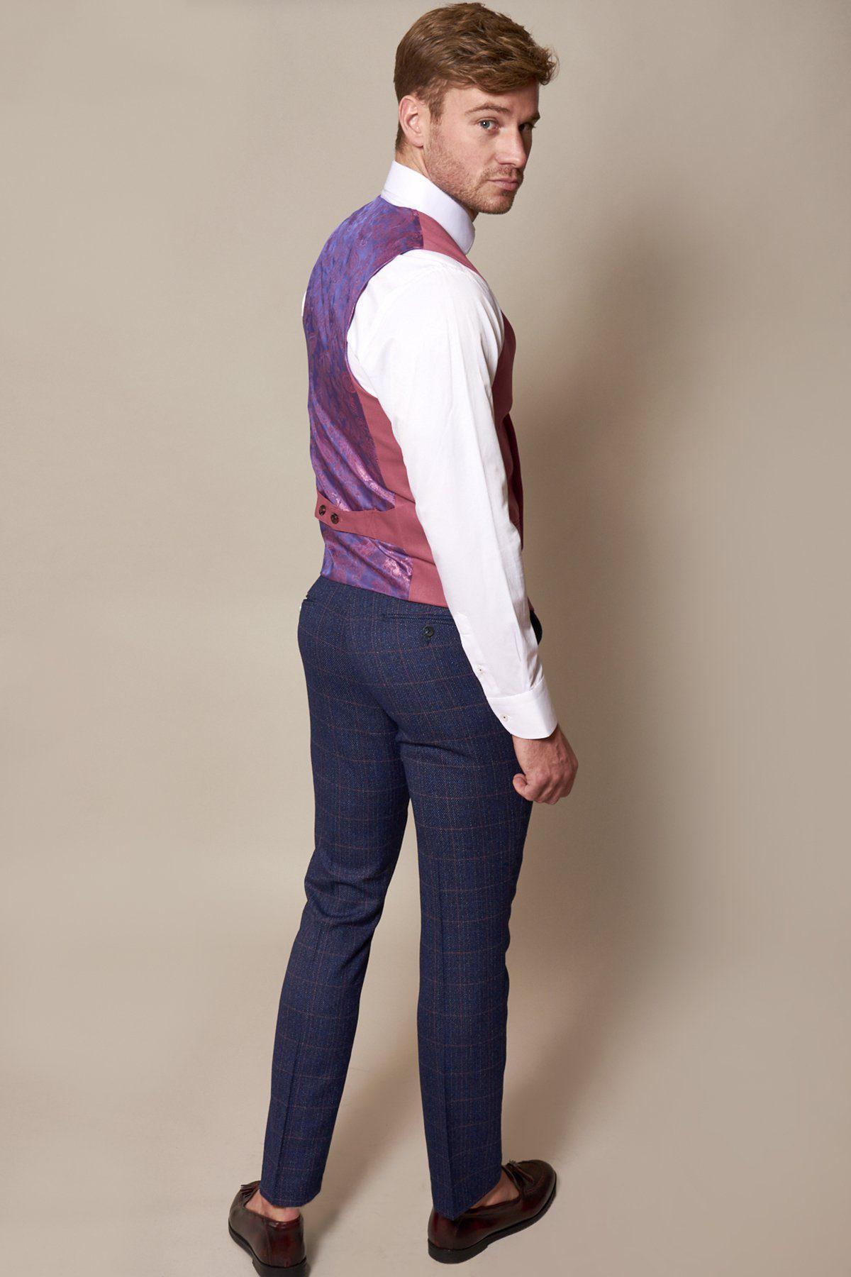 MARC DARCY Kelly Double Breasted Pink Waistcoat PINK back view