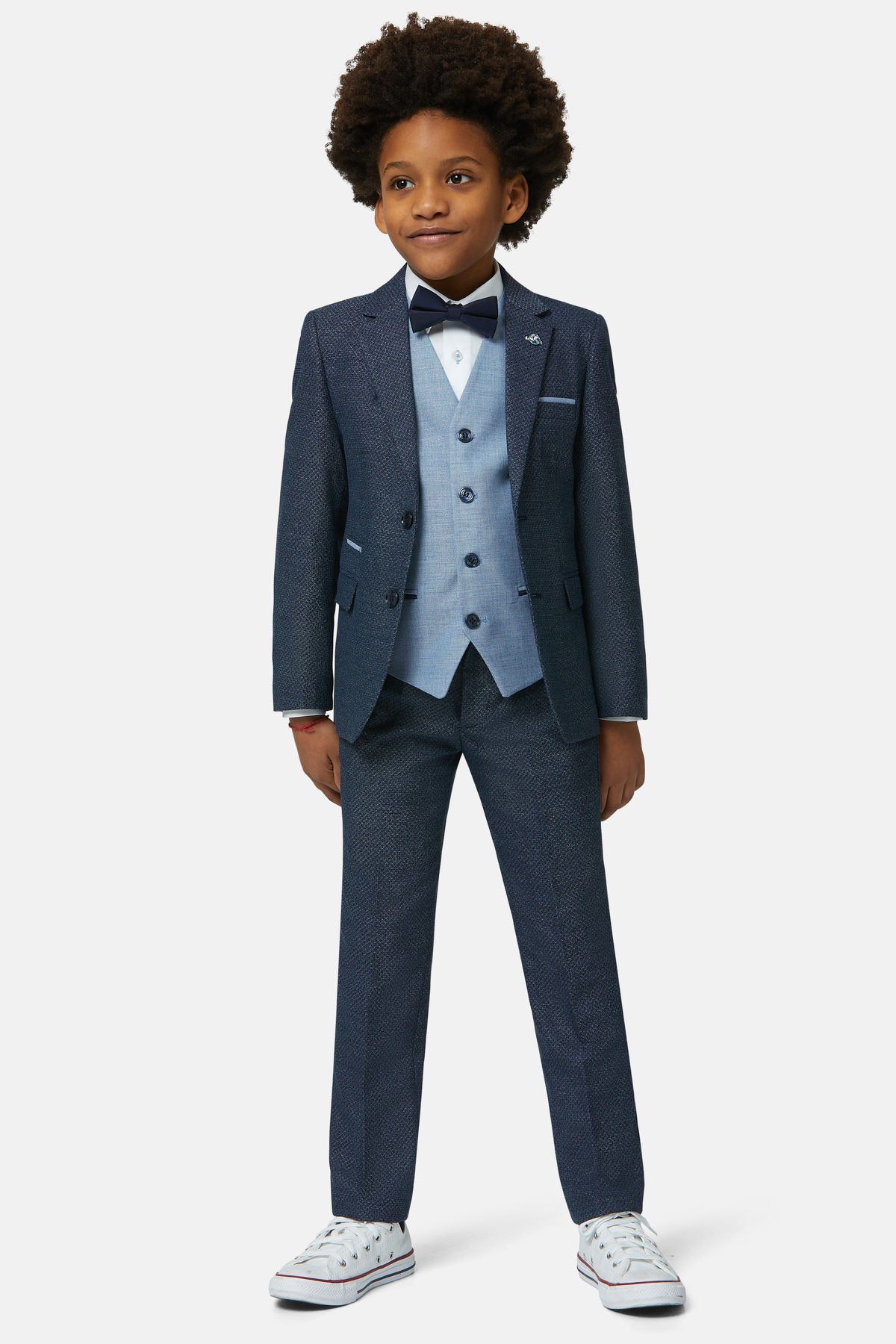 Benetti Boyswear Boys Smoke A Dan 3 Piece Suit SMOKE A front view