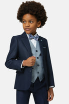 Benetti Boyswear Boys Smoke Dan-B 3 Piece Suit Smoke B model front view