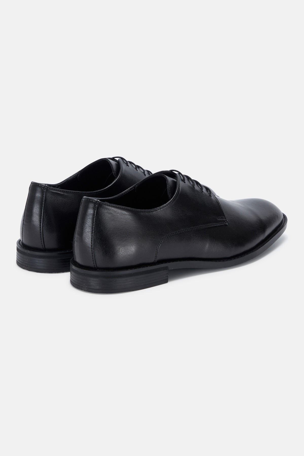 Edward Black Lace Up Men's Shoe-Back heel view