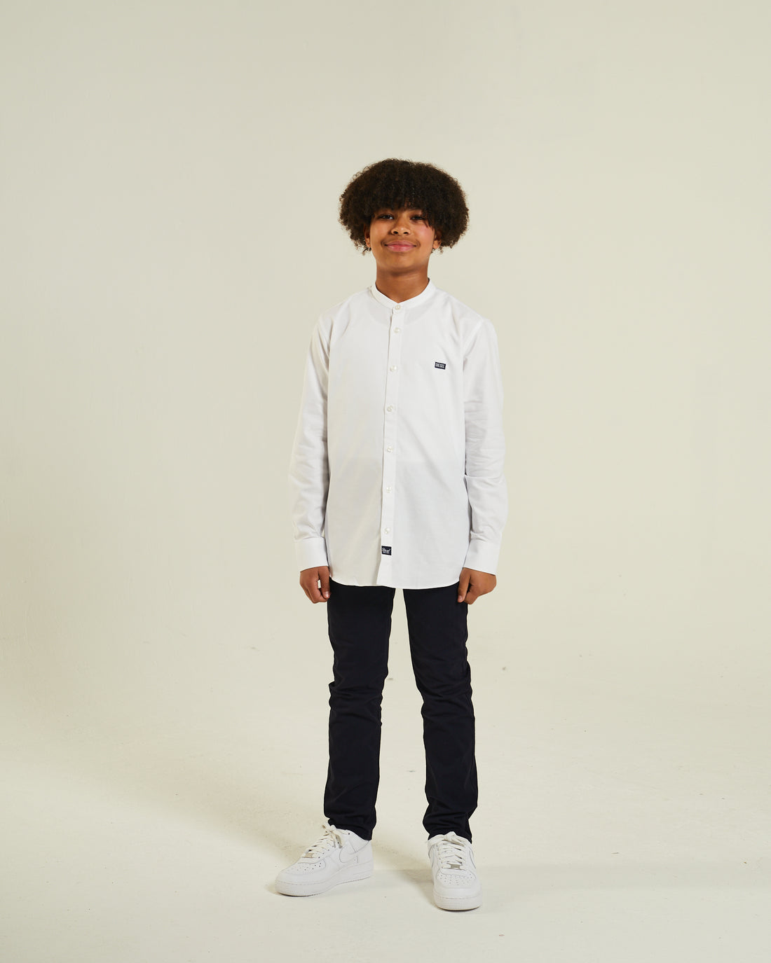 Boys Donnelly White Boys Shirt-Full Model Front View