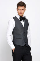 BENETTI Elton Tapered Tux Waistcoat Grey model front view