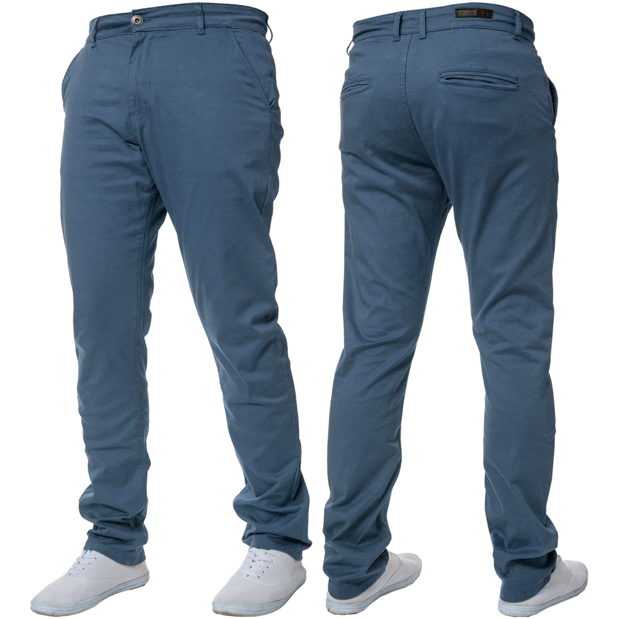 ENZO Enzo Steel Slim Sit Chino-Ez348 STEEL front view