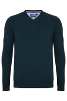 BENETTI V-Neck Jumper by Benetti Knitwear Forest Night front view