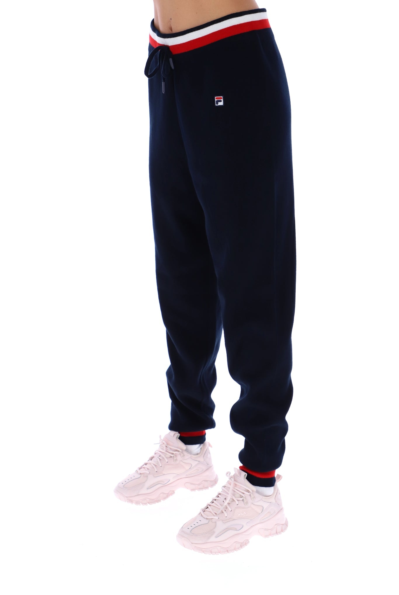 Ladies Frankie Navy/Red/White Knit Pant-Side View