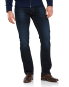 6TH SENSE Fred Blue Black Stretch Denims by 6th Sense BLUE BLACK model front view
