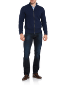 6TH SENSE Fred Blue Black Stretch Denims by 6th Sense BLUE BLACK front view