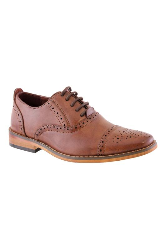 Goor Boyswear Goor 990 Boys Brogue Shoe BROWN front view