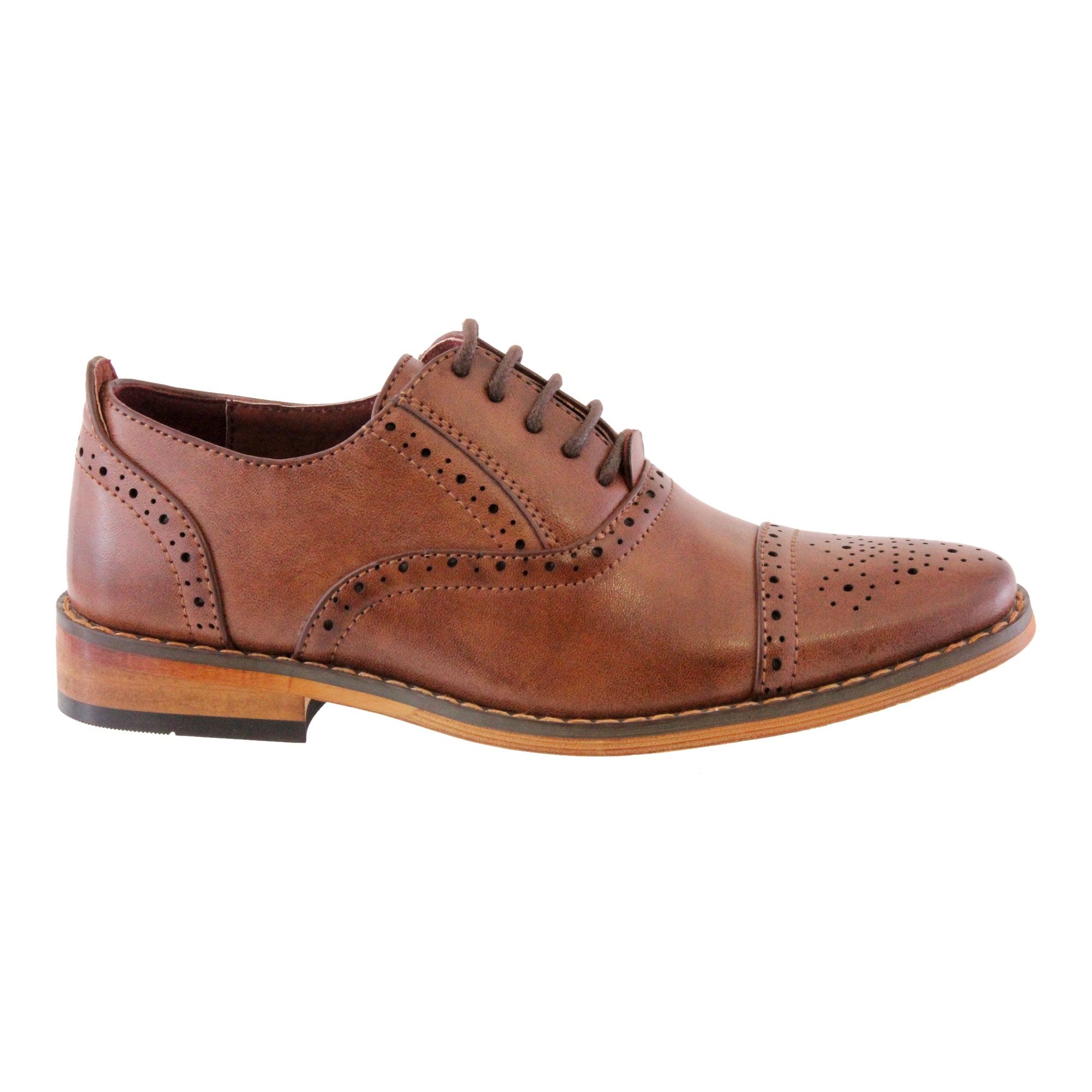 Goor Goor Men's PU Brogue Black back view