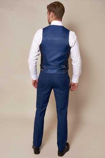 MARC DARCY George Tapered Check Trouser Royal Blue detail view