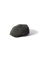FAILSWORTH Hudson Harris Tweed Cap Charcoal-30 front view