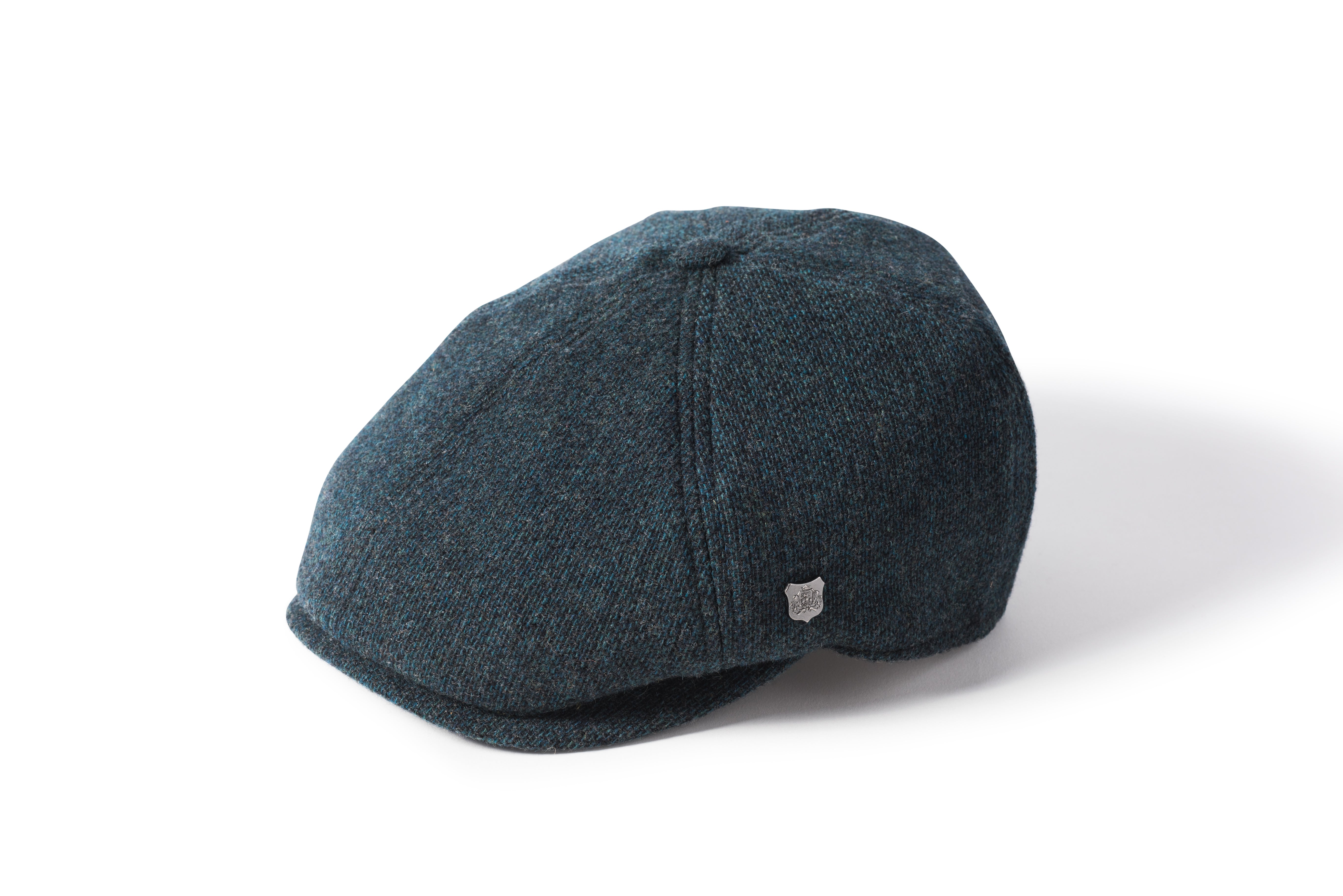 FAILSWORTH Hudson 6 Piece Tweed Cap Petrol model front view