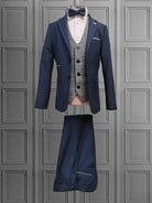 Benetti Boyswear Harry Royal Blue Three Piece Boys Suit ROYAL BLUE model front view