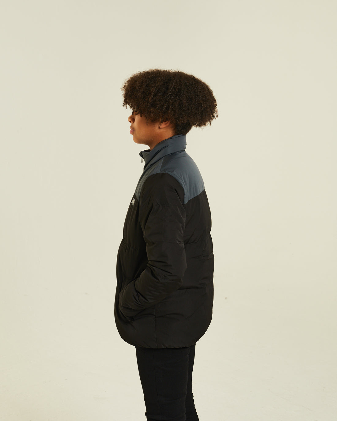 Boy's Hartley Grey/Black Padded Jacket-Side View