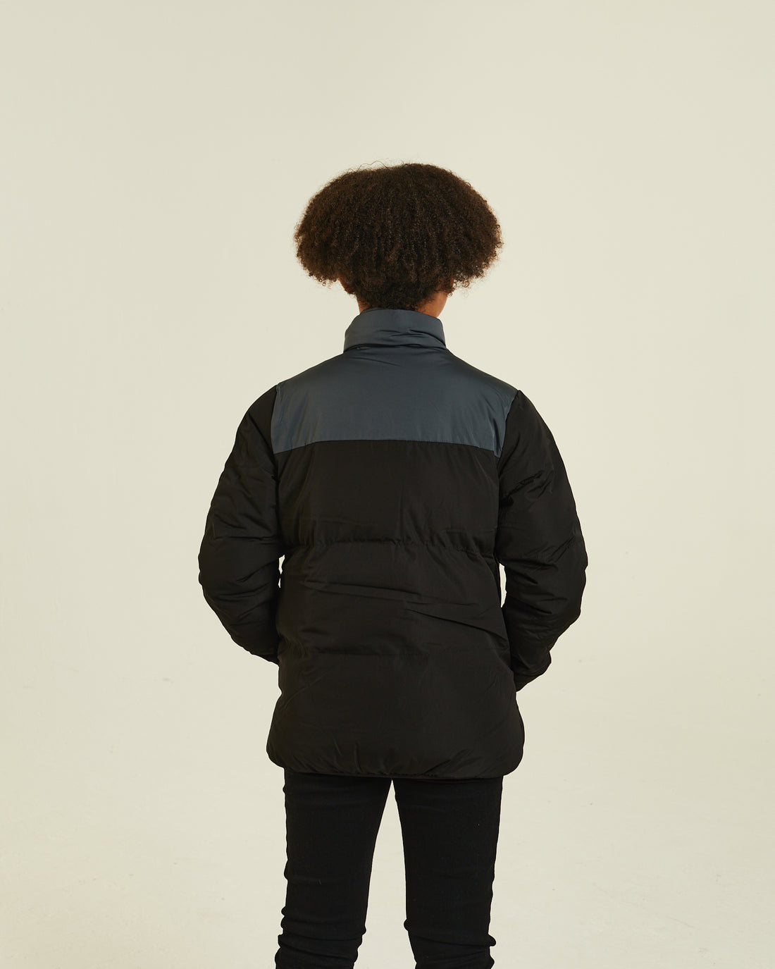 Boy's Hartley Grey/Black Padded Jacket-Back View