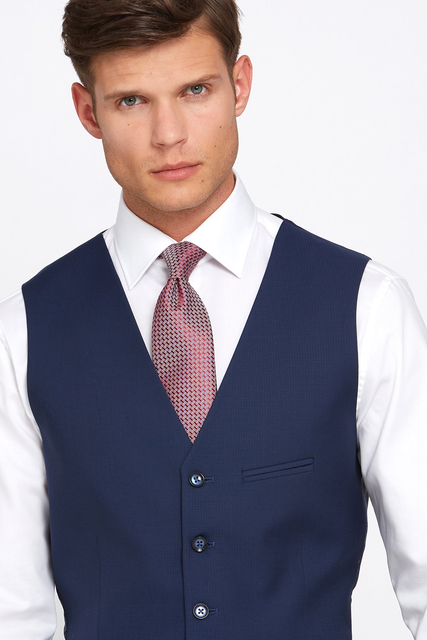 BENETTI Benetti Hogan Tapered Waistcoat GREY model front view