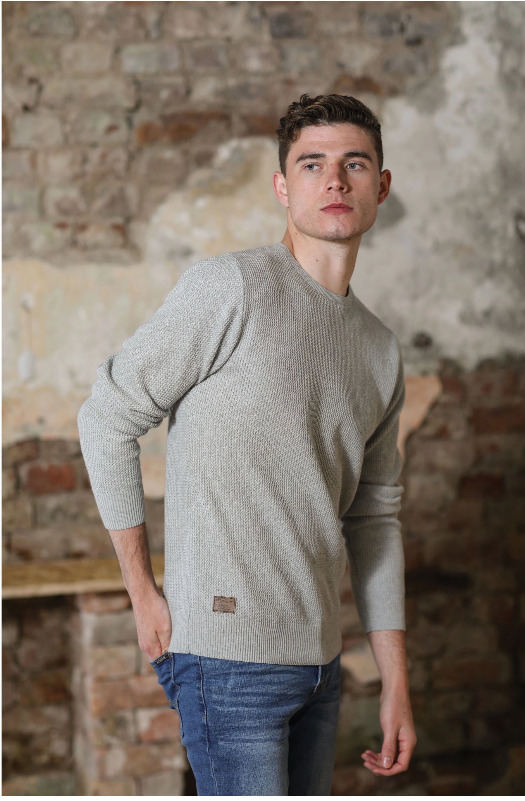 KINGPIN Holden Crew Neck Knit Navy front view