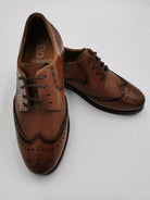 Benetti Boyswear George Boy Cognac Brogue Shoe Cognac model front view
