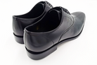 John White London Bay Black Capped Oxfords Black model front view