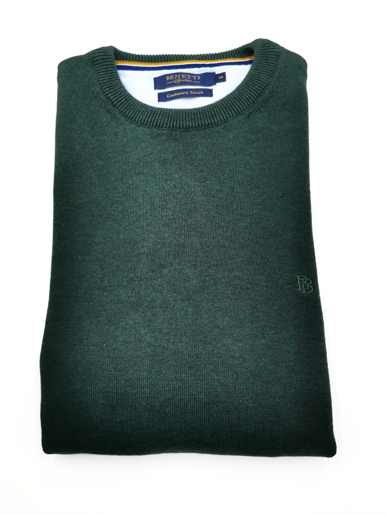 Benetti crew neck sweater angled view