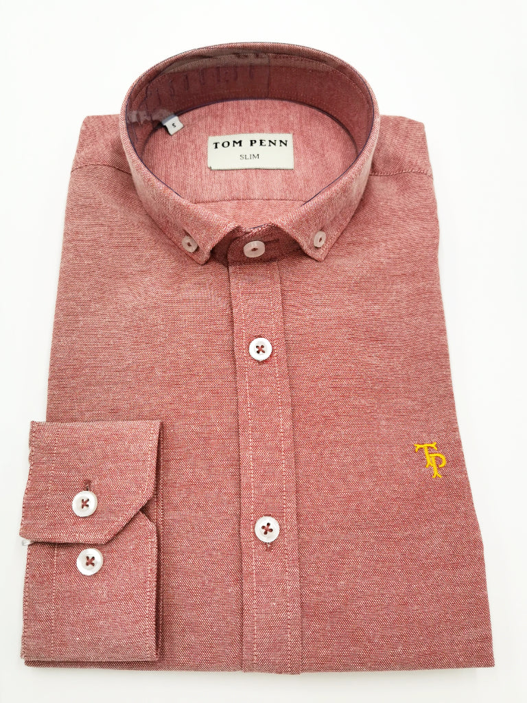 Red Solid Button Down Collar by Tom Penn - Spirit Clothing