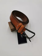 tom penn Tom Pen Leather Belt BLACK model front view