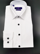 BENETTI Preston Black button White Comfort Fit Tux Shirt WHITE front view