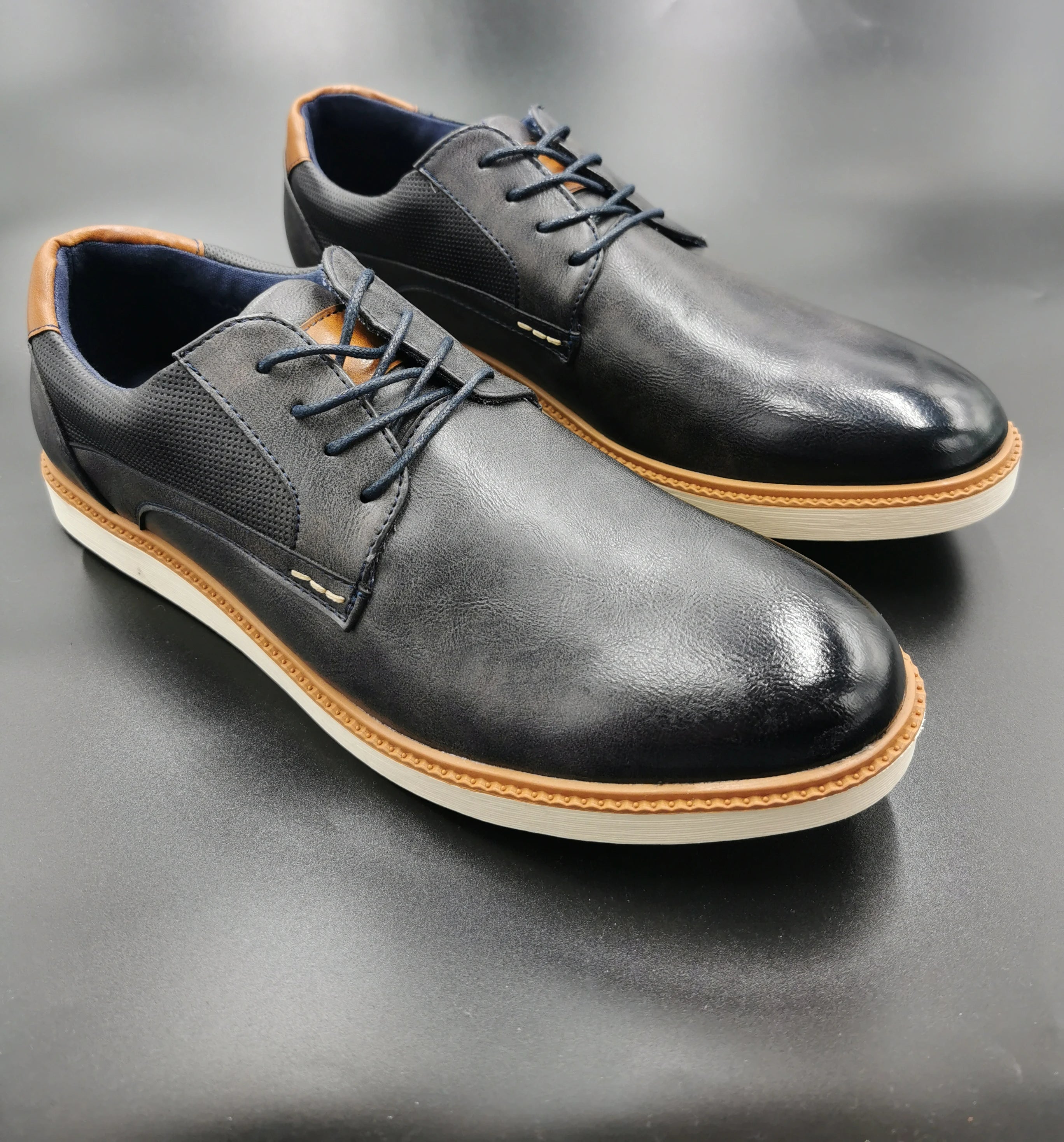 Raniy Navy Lace Up Casual Shoe - Spirit Clothing