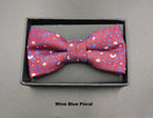 Zazzi Boyswear Zazzi Boxed Boy's Bow & Pocket Square Navy Burgundy side view