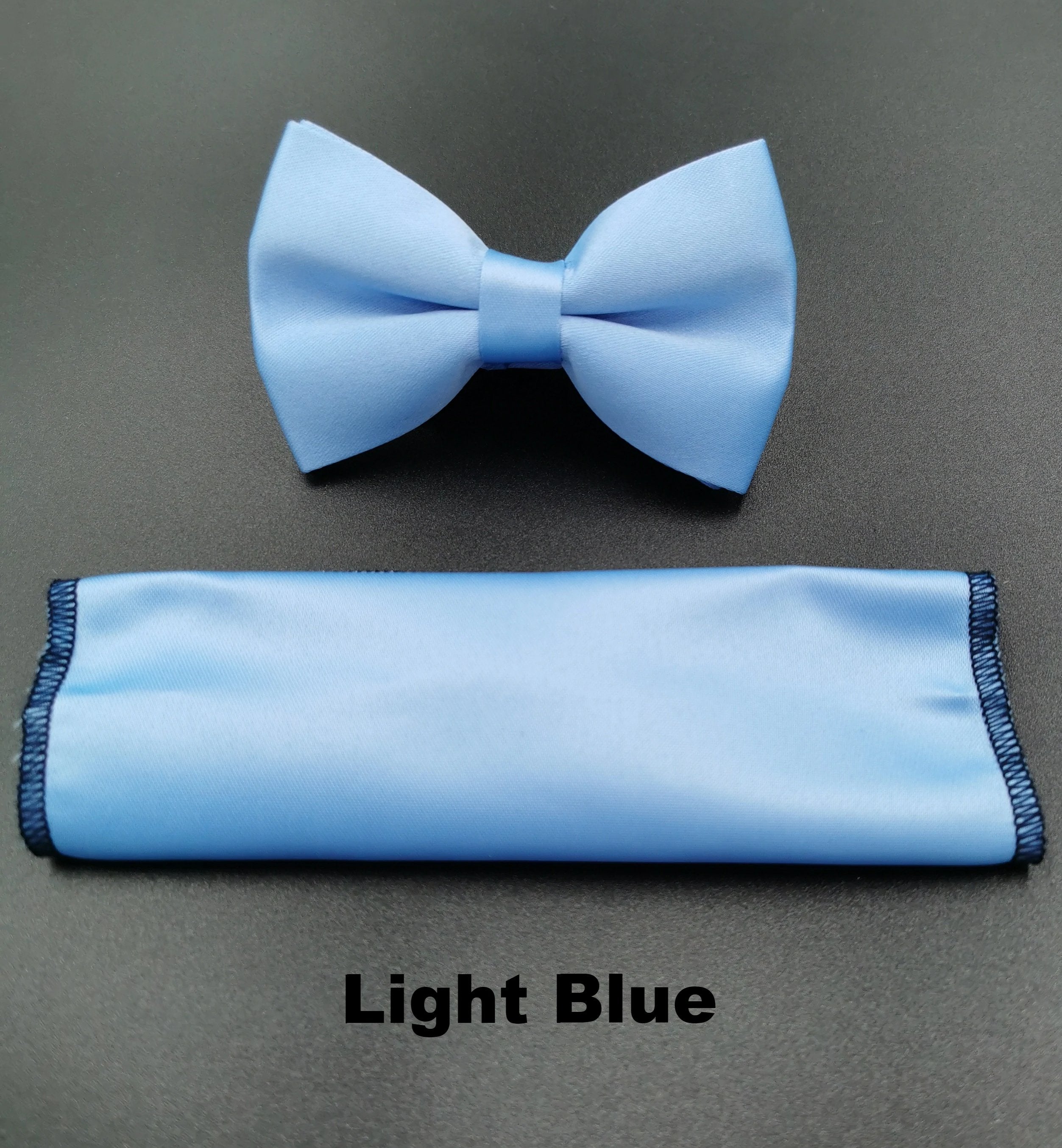 Benetti Boys Bow & Pocket Square-Light Blue